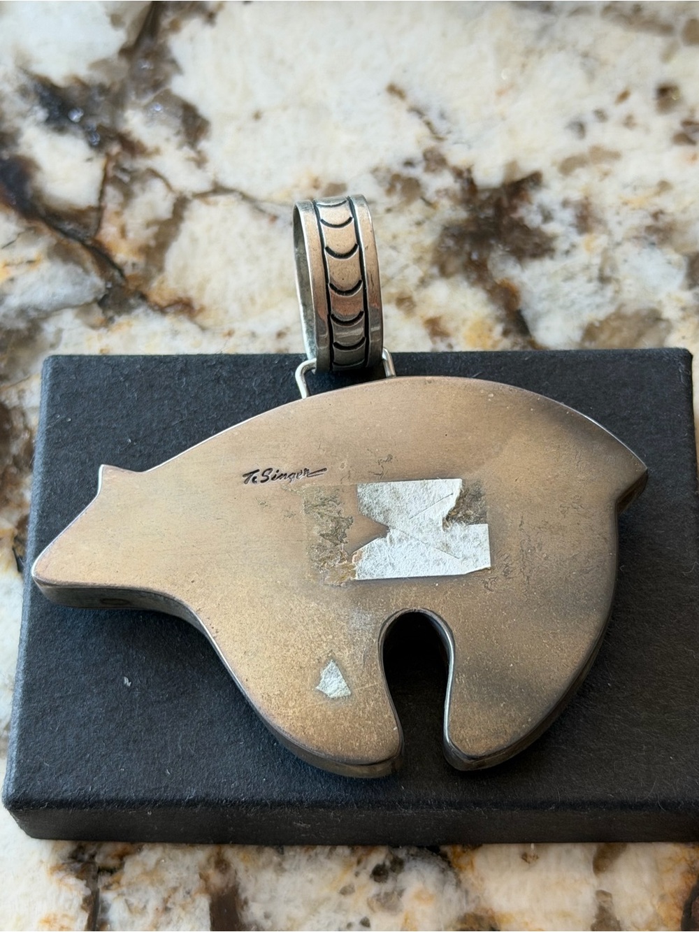 Thomas Singer Navajo Spirit Bear Sterling Silver Pendant Native-Inspired Design - Picture 6 of 8